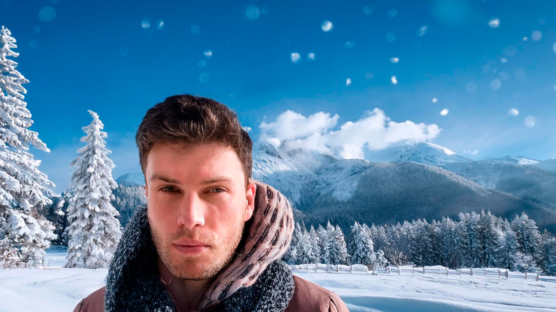 Hombre con dermatitis en invierno